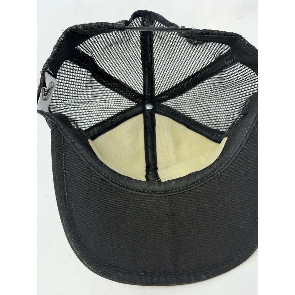 Vtg CAT Diesel Power Trucker Hat Snapback Mesh‎ Black Gold Scrambled Eggs Brim